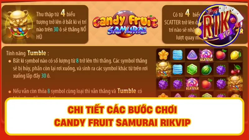Tích chọn biểu tượng Candy Fruit Samurai để tham gia game