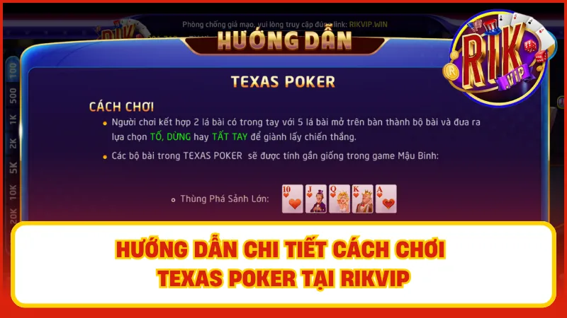 Cách chơi Texas Poker tại Rikvip cho người mới bắt đầu